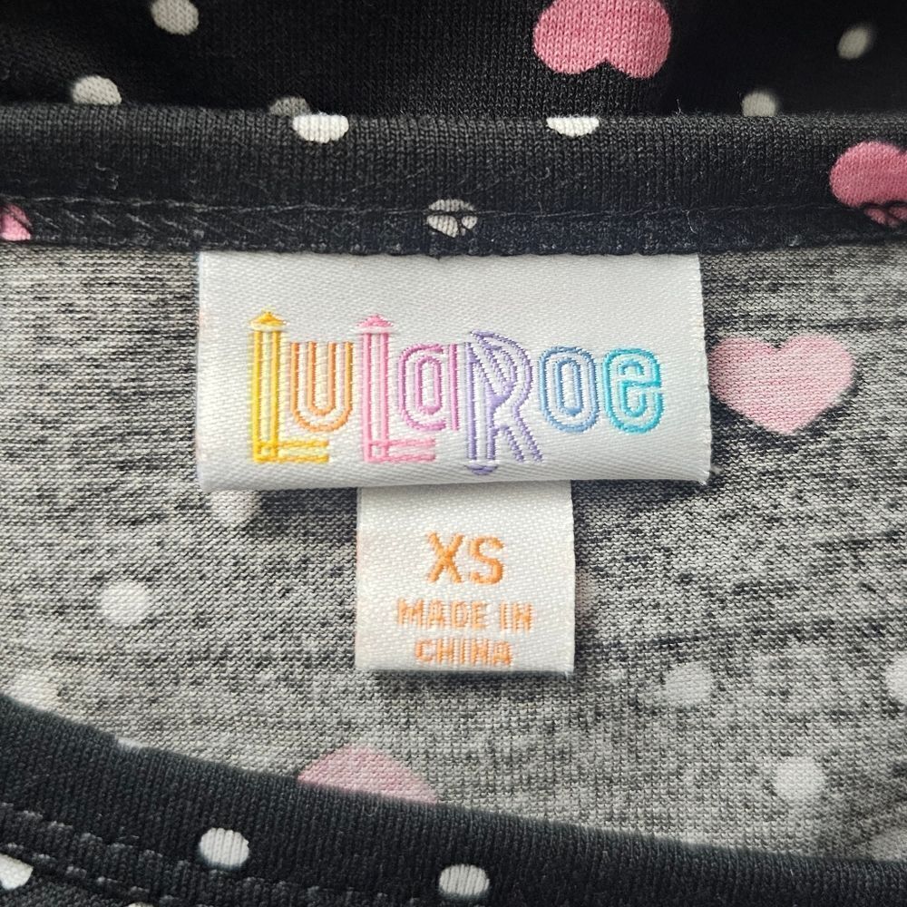 LULAROE Jessie Swing Dress‎ Heart Print Pockets - Size XS - Picture 7 of 8